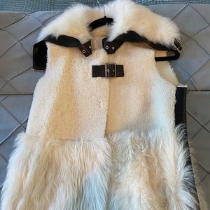 Rizal Cream Shearling Leather Vest size 6